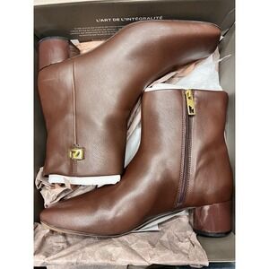 Franco Sarto Women's Noah Square Toe Ankle Boot Brown Womens 9.5 M